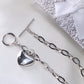 14K White Gold Heart Bracelet 5mm 7in