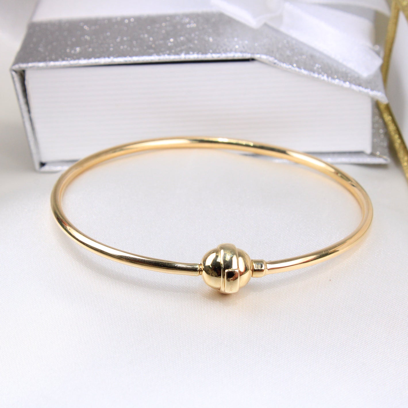 14K Yellow Gold Charm Bangle