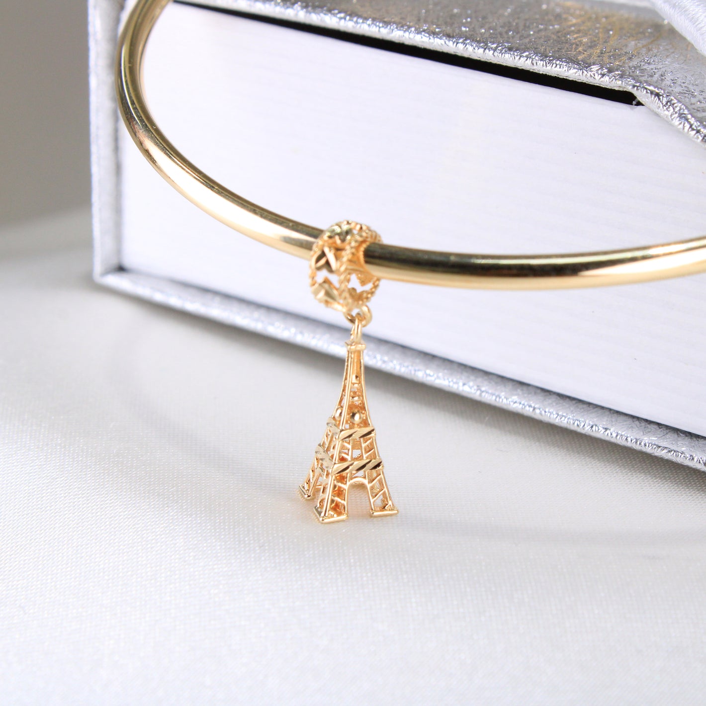 14K Yellow Gold Eiffel Tower Dangle charm