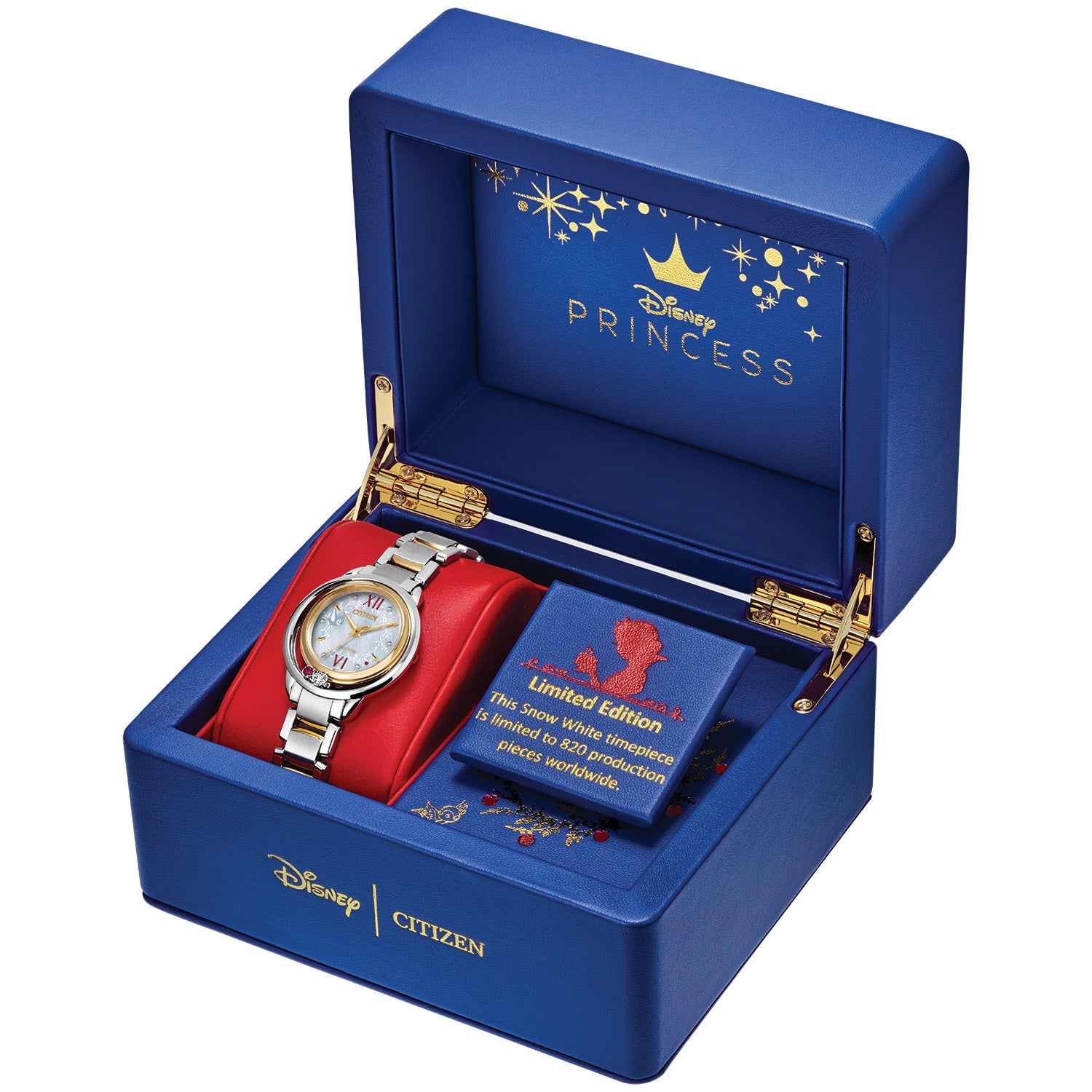 Citizen EW5564-54D presented in its official Disney-themed packaging, including branded box and documentation.