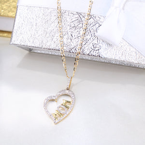 10K Yellow Gold Diamond Mom Charm