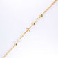 14K Yellow Gold CZ Cross Heart Bracelet 9.5mm 7.5in