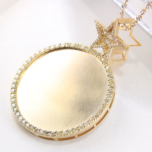 10K Yellow Gold Diamond Personalized Star Picture Charm