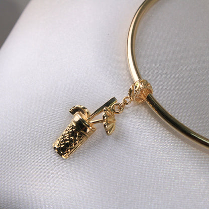 14K Yellow Gold Cocktail Drink Dangle Charm